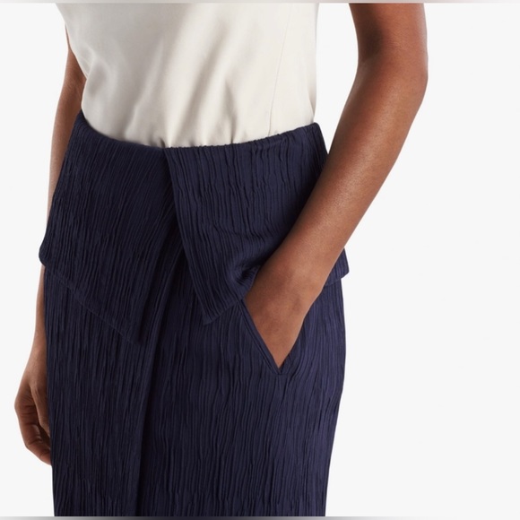 Mm Lafleur montgomery navy jersey pleated skirt - Picture 5 of 8